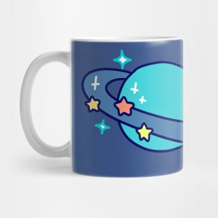 Starry Blue Saturn Mug